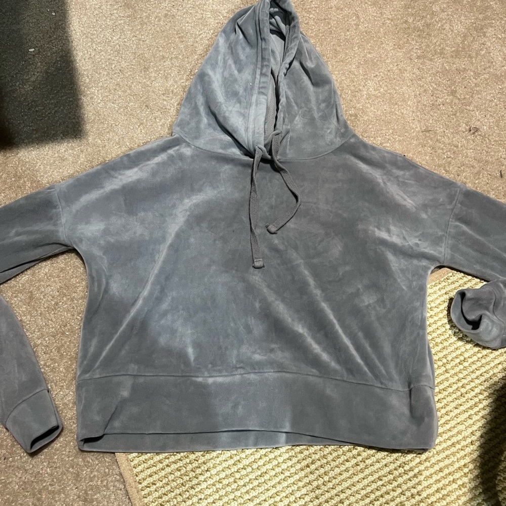 Velvet Cropped Hoodie